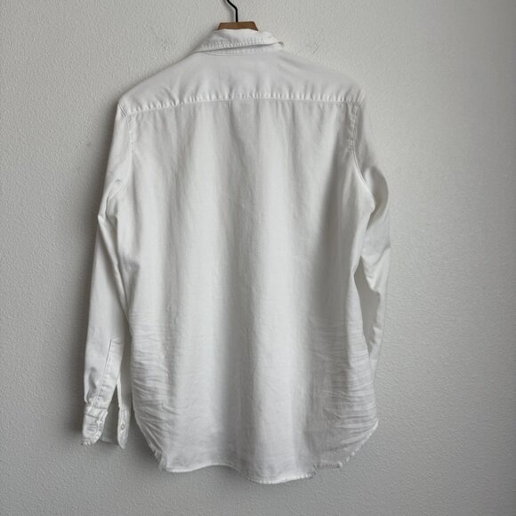 Frank & Eileen EILEEN Relaxed Button-Up Shirt in White Denim - Picture 4 of 11